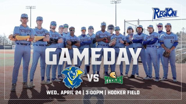 Another @Region10Sports midweek match up against GTCC. 1st pitch will come at you at 3:00pm from Hooker Field! Tune in to The Voice of Pats Baseball @ConnorAkeman on @PHCCAthletics Facebook page. #PHamily