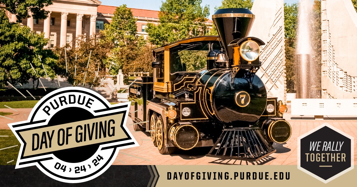 📣 We rally together! Today is the day, Boilermakers. 🚂 Show your Boilermaker pride and support the College of Pharmacy at loom.ly/CyOqEfg. 🖤💛 #pharmacysgiantleap #purduedayofgiving