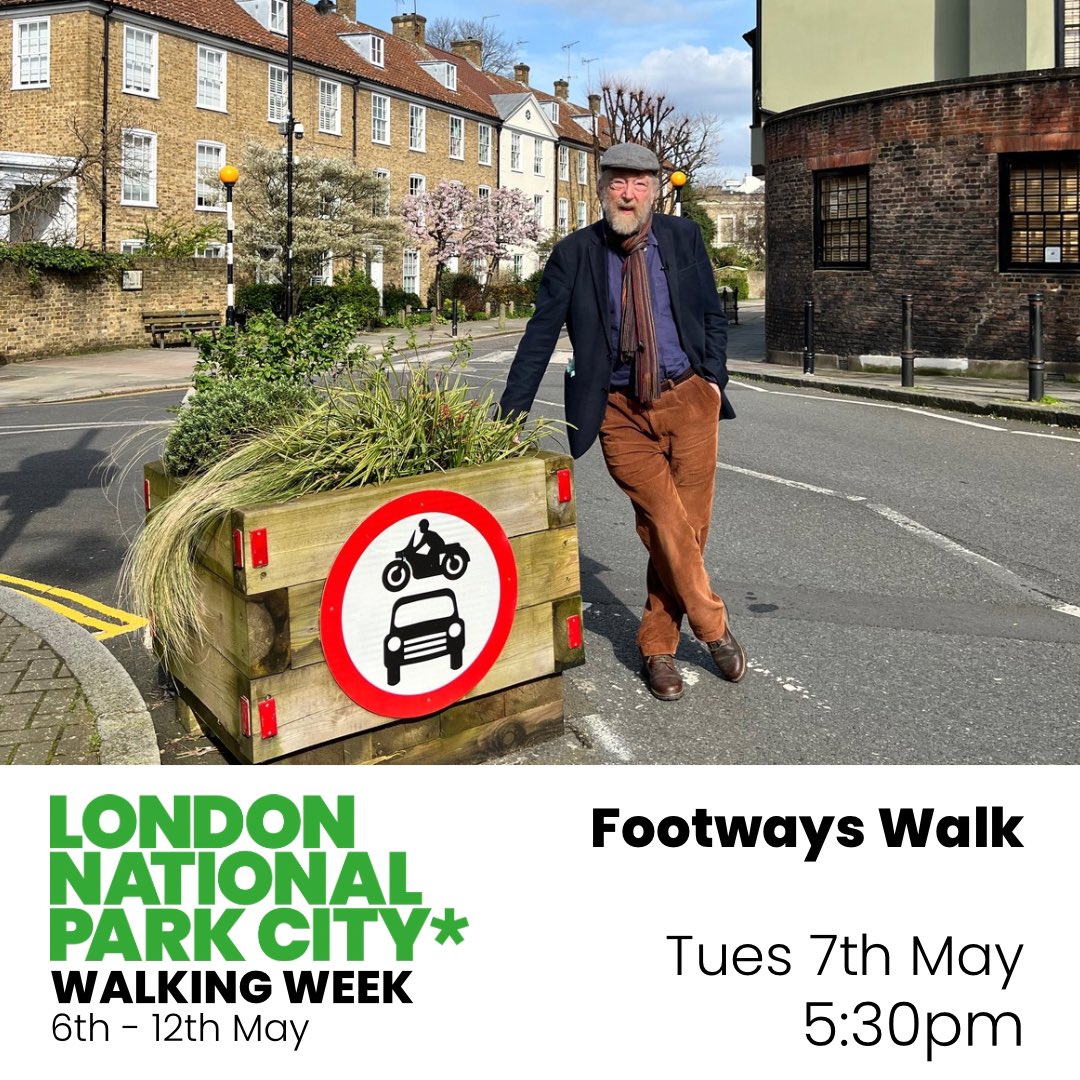 Join us for the launch evening of the @LondonNPC #WalkingWeek 💚 Start off with @WalkIslington and walk from Liverpool St to Fleet Street Visitors Centre for talks and free maps 🗺️ Register for free 👇 community.nationalparkcity.org/events/footway…