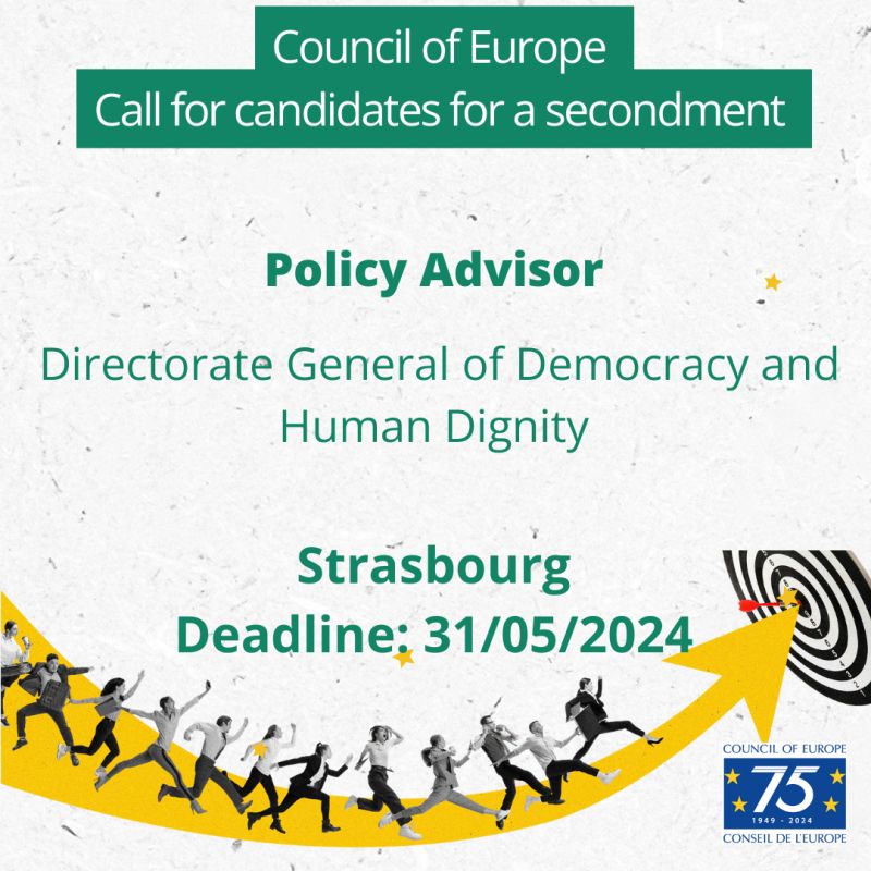 🌍 Exciting Opportunity! 🌟 Join the Council of Europe as a Policy Advisor in Strasbourg.Apply now and make a difference!

Deadline: May 31st, 2024. Details: bit.ly/3Ju8UCd

#CouncilOfEurope #PolicyAdvisor #HumanRights #CulturalHeritage #Strasbourg #JobOpportunit