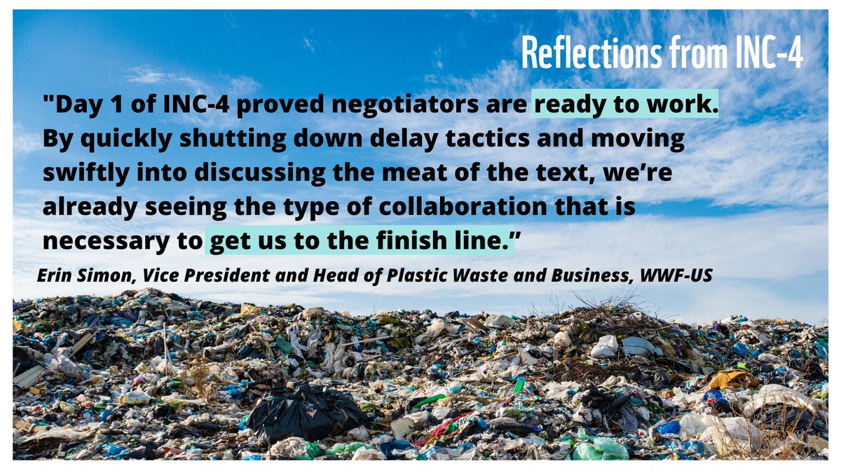 Yesterday was day-1 of #INC4, the 4th negotiating session for a Global Treaty to End Plastic Pollution. WWF's Erin Simon @SustainableErin is on the ground in Ottawa and shared some thoughts on outcomes of the first day: