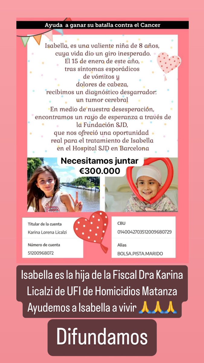 Isabella nos necesita! Nos ayudas a difundir? @florenciarietto @CarlosCurestis @marcelomazzeo @santumaratea1 @neuroblues7 @jogun_712 @PedroMihovilce1 @Analia_Marsella @gus_v_king @guadavazquez