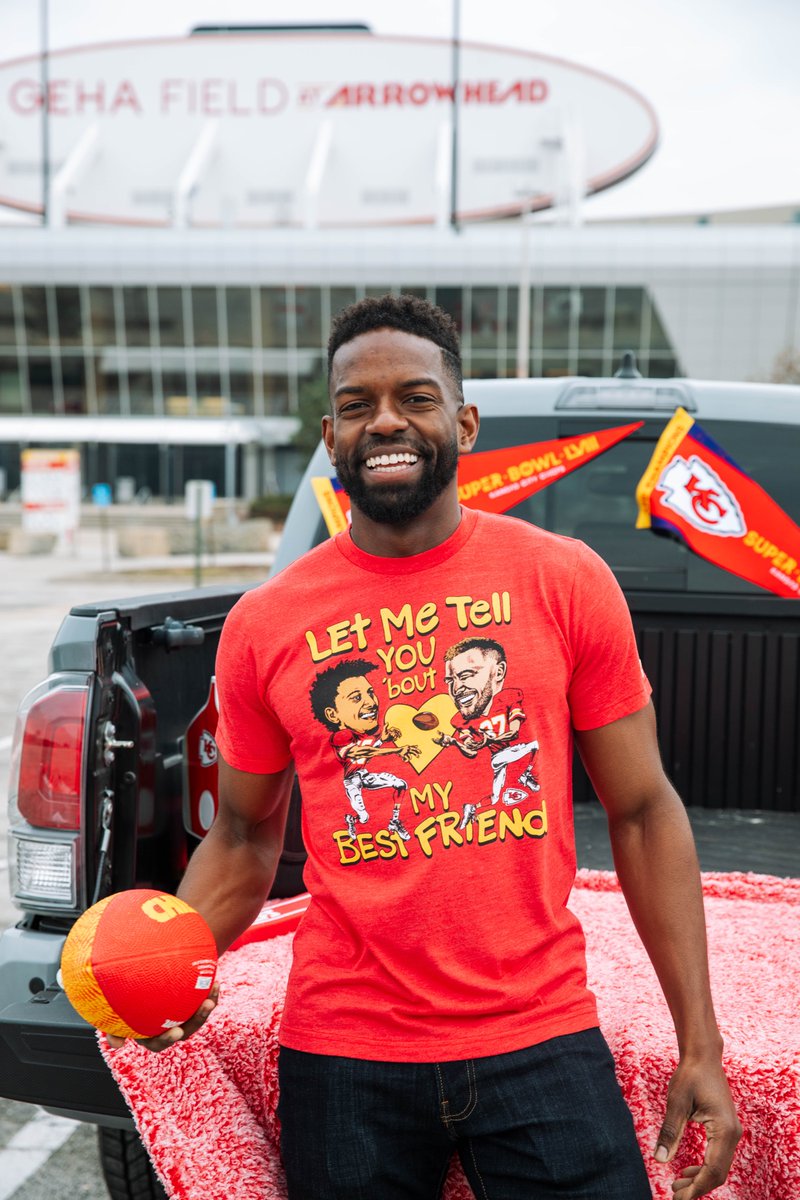 Tag your @chiefs bestie! ❤️ Score this @tkelce and @patrickmahomes t-shirt from @HOMAGE here at the Pro Shop and celebrate the ultimate friendship duo in style. For shipping or pickup, call 816-920-8223!