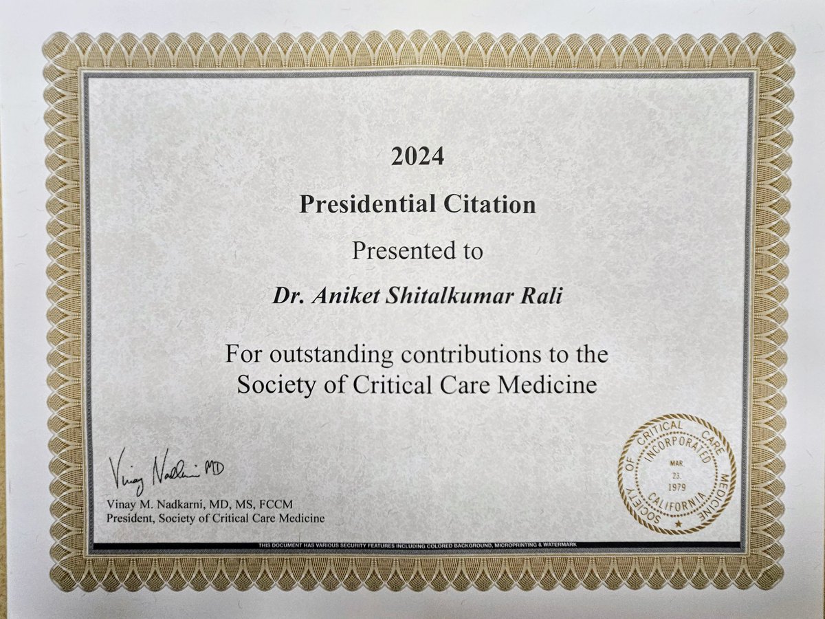 Thank you <a href="/VinayMNadkarni/">Vinay Nadkarni</a> and <a href="/SCCM/">SCCM</a> for this kind citation!
