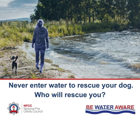 Never enter the water to rescue your dog. Most dogs manage to scramble out, some owners are not so lucky bit.ly/3xOPDZA If you see someone in trouble, remember: ▶️ Call 999 ▶️ Tell them to float on their back ▶️ Throw something to help them float #BeWaterAware