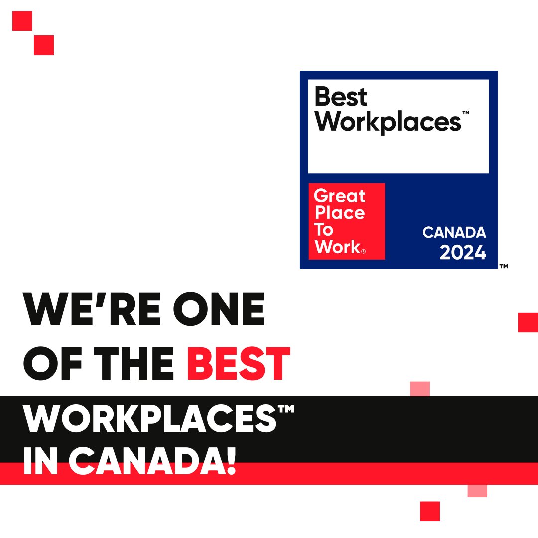 We're thrilled to announce we have been included on @GPTW_Canada's Best Workplaces in Canada list! This list is based on feedback from over 600,000 Canadian workers on their workplace experience and culture. To learn more, read our press release 👉 bit.ly/3xS11E3