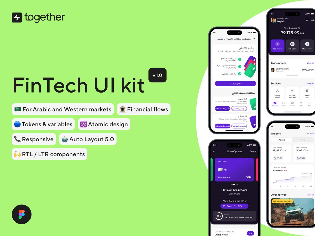 We have created FINTECH UI KIT with 70+ ready to use components ✨

It was designed by people with over 15+ years of exp.

And It's FREE of charge!    

To get it, simply:    
• Like  
• Retweet 
• Reply 'FREE'  
• Follow me (so I can DM you)