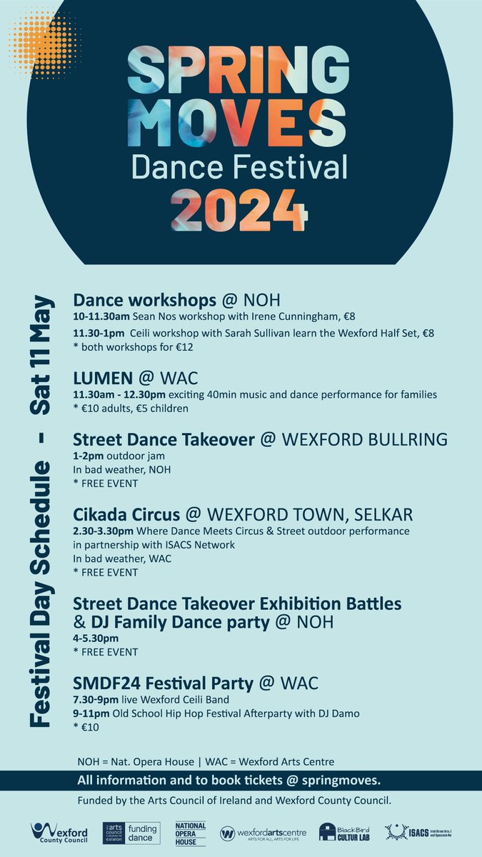 What an amazing line up SpringMoves Dance Festival has in store this year! Don't forget you can purchase your tickets to the Dance Workshops, taking place in the National Opera House here. 👉 rebrand.ly/3cya26v