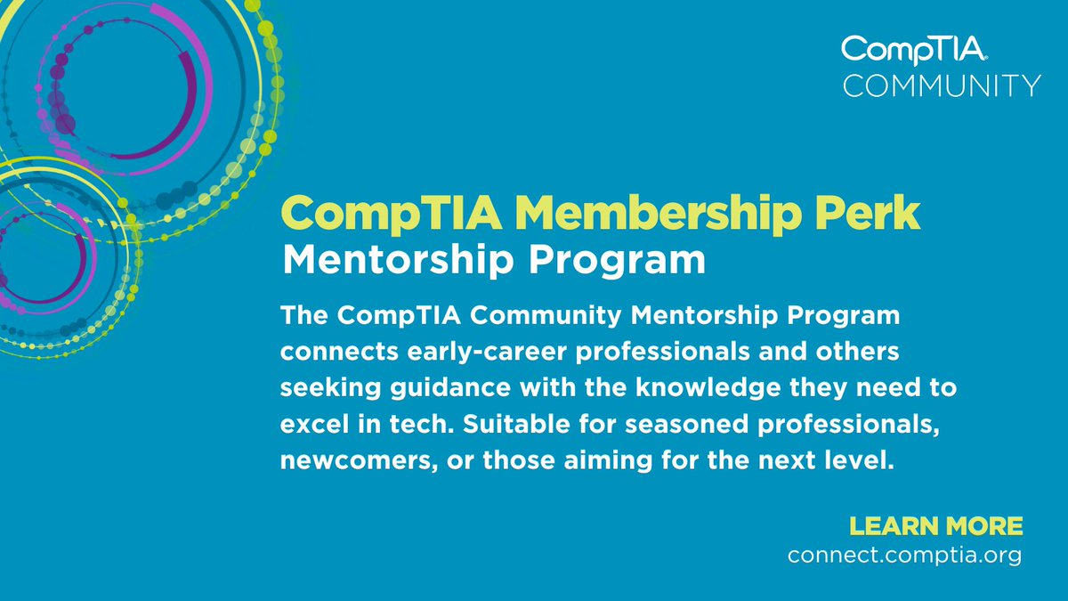 Ready to level up with 1:1 mentorship from a fellow #CompTIACommunity member? 🤝  Learn more about our mentorship program here: 🔗 s.comptia.org/43JhcPK