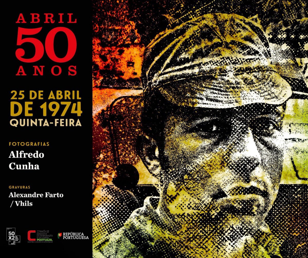 RPPortugalUE's tweet photo. A @RPPortugalUE associa-se aos 50 anos do 25 de Abril de 1974. A partir de hoje e até 10 de junho, Dia de Portugal, pode visitar a exposição “25 de Abril de 1974, Quinta-feira”. Uma exposição com fotografias de Alfredo Cunha e gravuras de @vhils1 
#25deAbril https://t.co/ZoX84LPCSW
