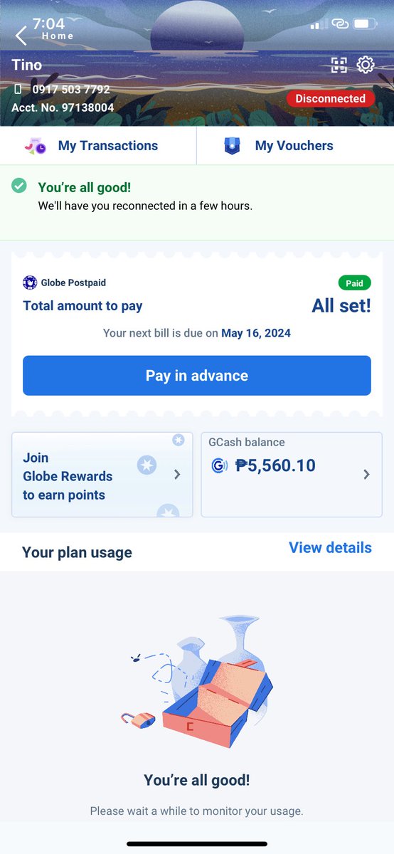 ONITS's tweet photo. @enjoyGLOBE Hi Globe bayad na ko kahapon pa thru Globe One pero until now i cant make calls and no data! May tumawag sakin sinabi lang na bayad na ako pero nung nag tanong na ko sa connection binabaan lang ako. Whole day wala nang tumawag. https://t.co/VBQijGRv4V