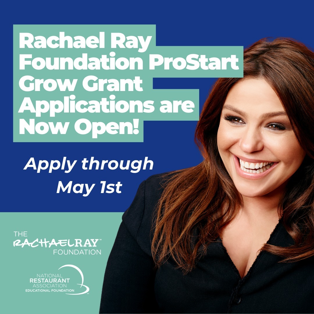 🚨 You have just ONE WEEK left to apply for the @RachaelRay Foundation @ProStart Grow Grant!

This funding will provide schools the opportunity to upgrade resources & better their classrooms to help students grow their skills. Apply before it's too late: bit.ly/3lsTHIw