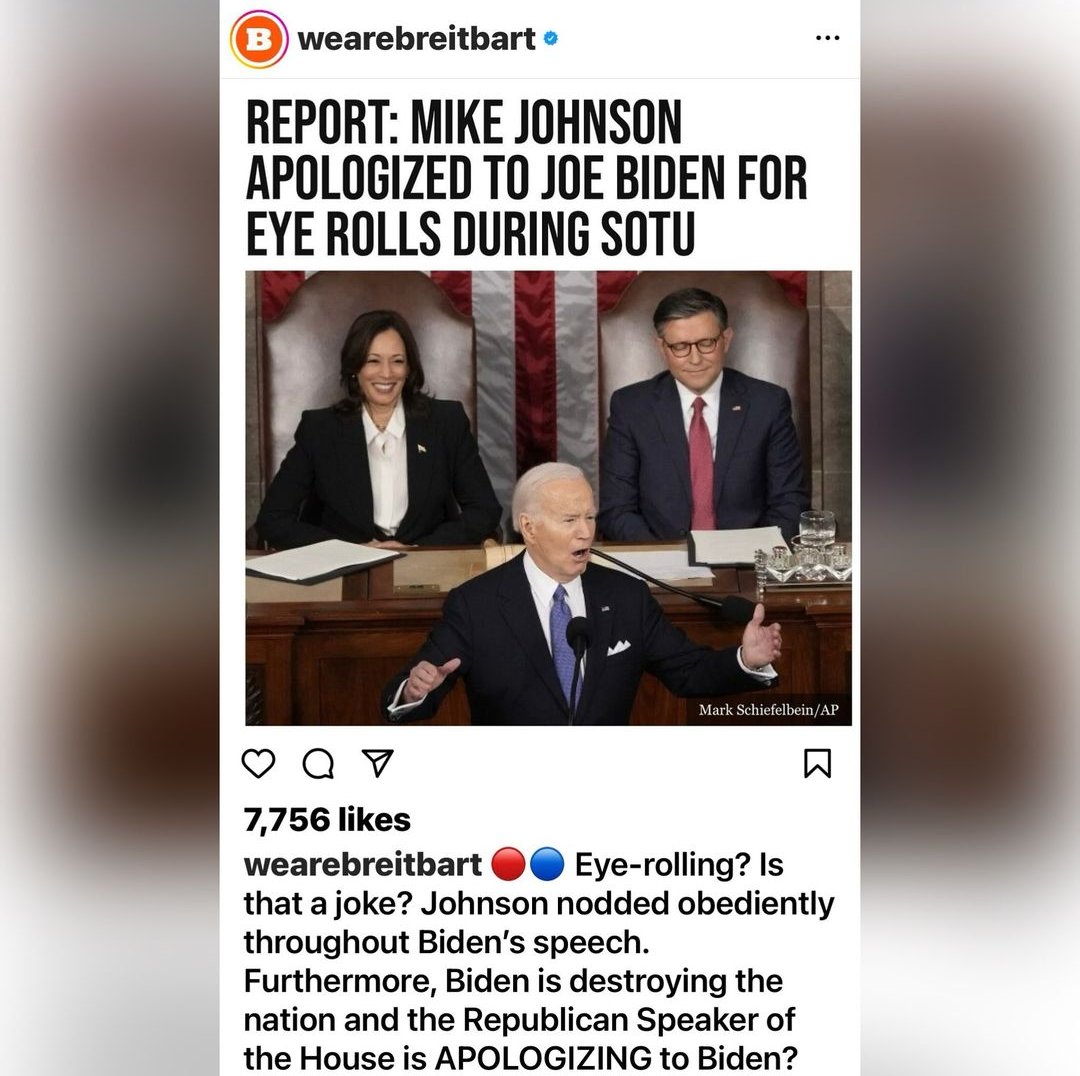 Remember when Nancy Pelosi ripped President Trump's speech? She did not apologize. Joe Biden is destroying America and Mike Johnson is apologizing for eye rolls!