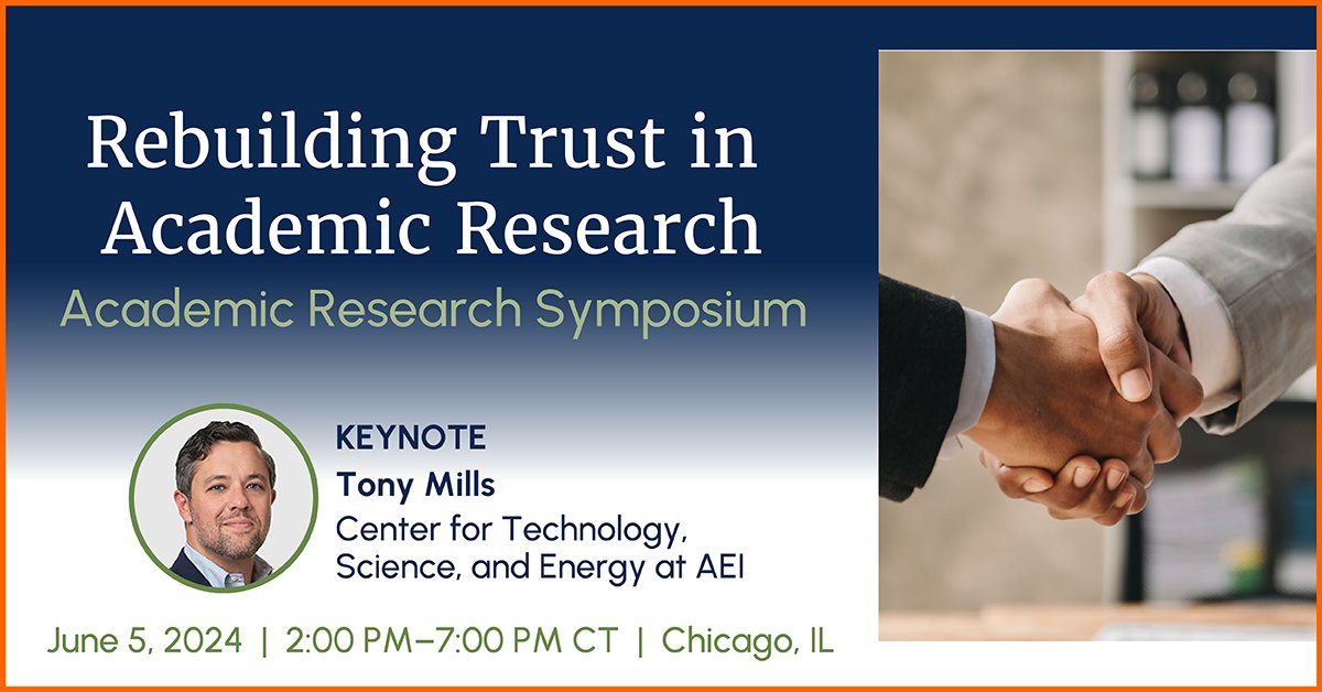 Join the conversation with Tony Mills from @AEI, along with other scholars and practitioners, to discuss declining trust in research and institutions and explore ways of rebuilding trust. Apply today! theihs.org/academic-progr…