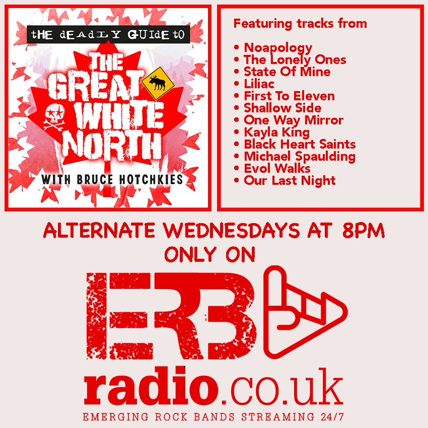 Spice up Hump Day with Bruce Hotchkies and #TheDeadlyGuideToTheGreatWhiteNorth at 8pm with tracks from @ZaritskayaDaria | @_thelonelyones_ | @St8ofMine | @liliacband | @FirsttoEleven | @shallowsideband | @OWMirror | @BlackHeartsaints | @EvolWalks | @olnband and more...