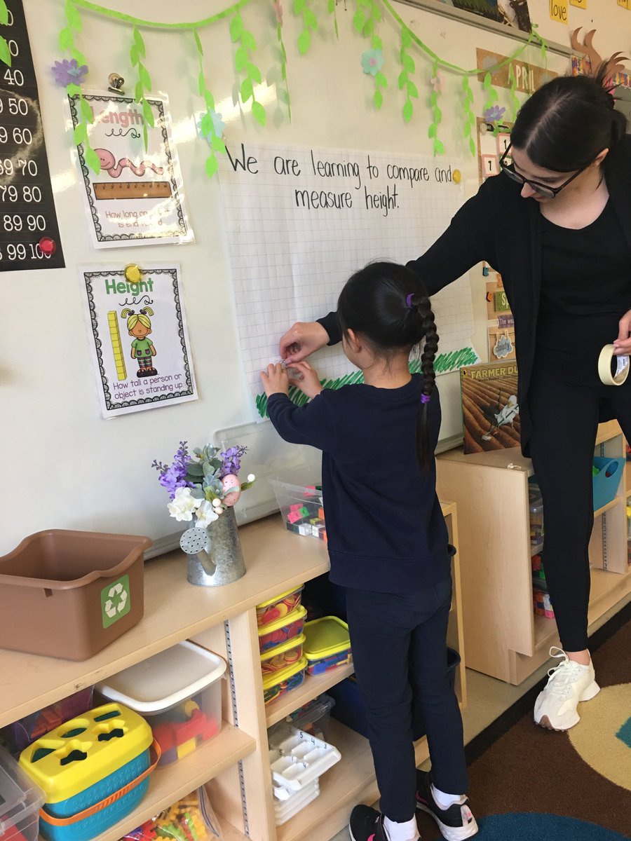 ELP2 classroom is learning about how to measure “height”. The students are measuring the flowers by shortest to tallest. 🌸⁦@BottosMichelle⁩ ⁦@GrassaCharlie⁩ ⁦@stpaschal_tcdsb⁩