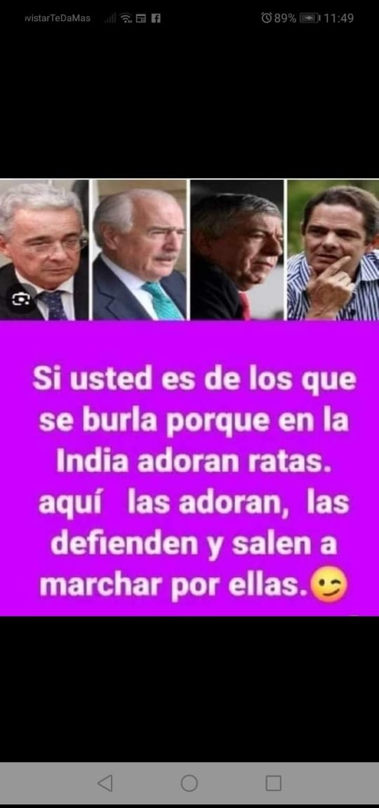 a @CeDemocratico a @AlvaroUribeVel a @MariaFdaCabal a @petrogustavo a @IvanCepedaCast a @PizarroMariaJo a @GustavoBolivar