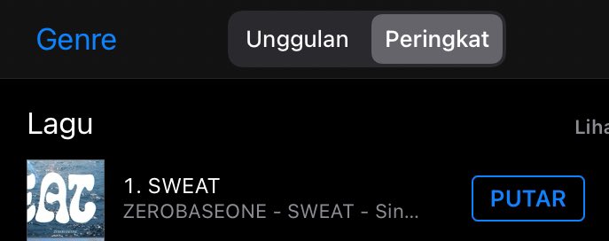 ZEROBASEONE 'SWEAT' No.1 on iTunes INDONESIA 🇮🇩