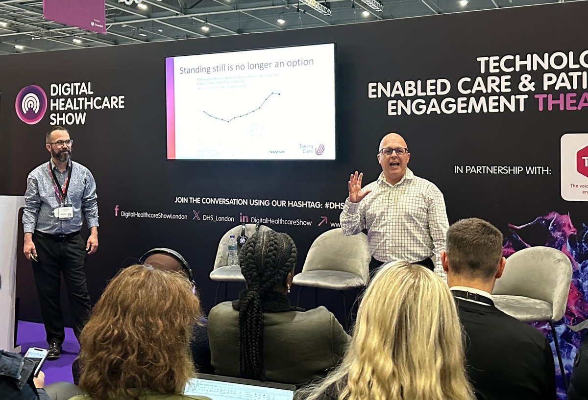 Our Steve Gates and @daniellennox have been speaking at @DHS_London today, sharing insights on how we are turning our thinking on prevention into proactive solutions👉 taking.care/pages/technolo… #DHS #prevention #telecare #healthcare #digitalhealth