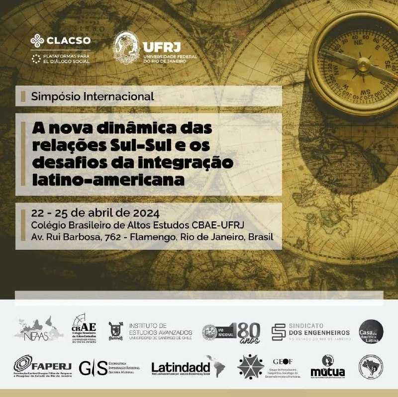 🗣️Nuestra investigadora @lajtman_tamara hablará hoy sobre lawfare y desintegración regional, en el Foro Internacional «La nueva dinámica de las relaciones Sur-Sur y los desafíos de la integración latinoamericana» en Rio de Janeiro 🇧🇷. 📌+ info: clacso.org/actividad/foro… @_CLACSO