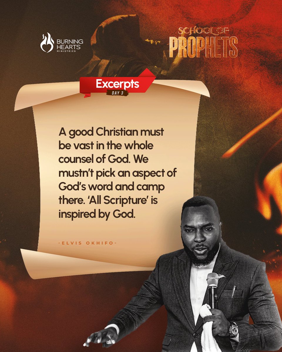 Excerpts from Day 3: School of Prophets🔥

Do well to listen to the message again👇

youtube.com/live/swVERu8Sp…

#schoolofprophets #burningheartsministries
