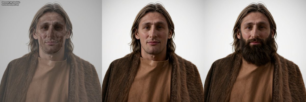 Facial reconstruction of a Late Neolithic man from Denmark, belonging to the Dagger period.