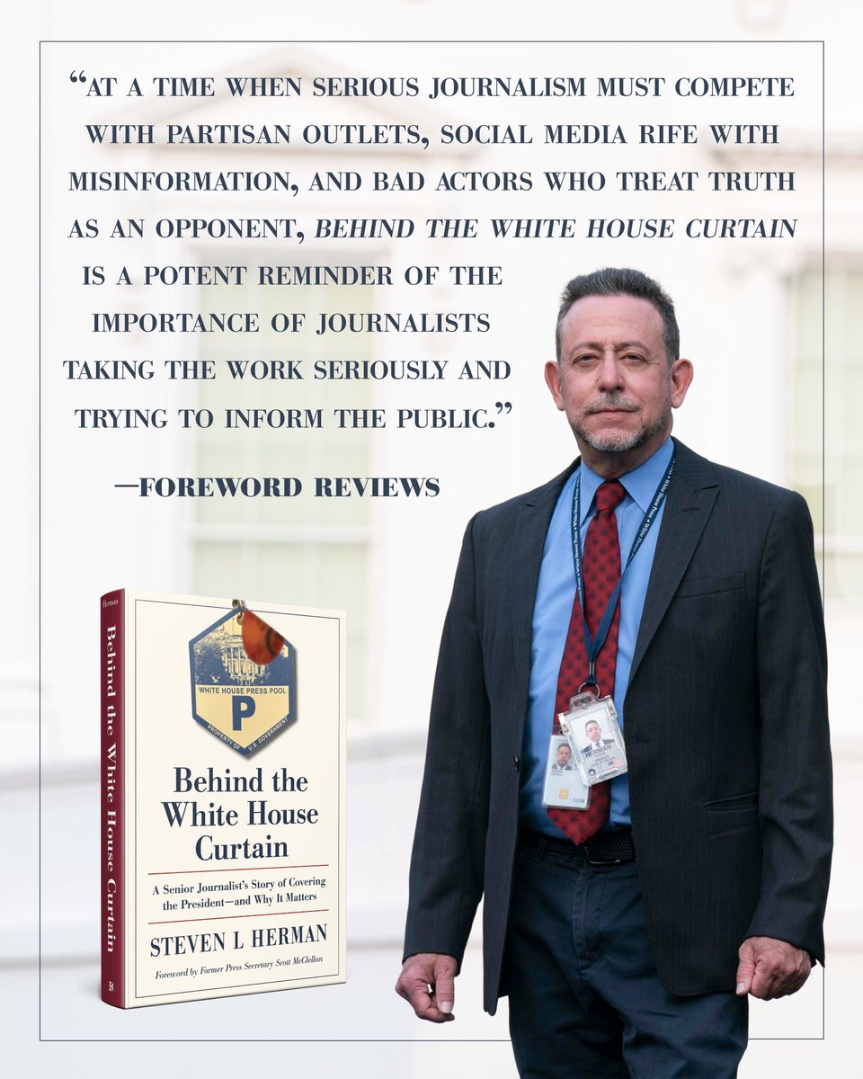 Nice praise in @ForewordReviews for 'Behind the White House Curtain' by Steve Herman (@W7VOA)—a book I'm helping @KentStateUPress share with readers. It's 'a potent reminder of the importance of journalists taking the work seriously and trying to inform the public.'