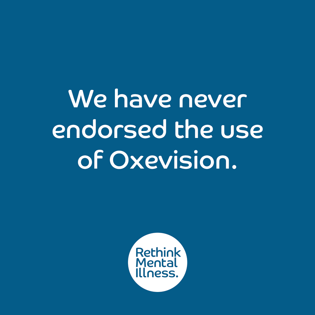 Rethink_'s tweet photo. We have noticed some comments today about our position on #Oxevision and participation at the Mental Health Network Annual Conference.
Here's a short thread outlining our position on the matter 👇 https://t.co/CvuWGuEMqf