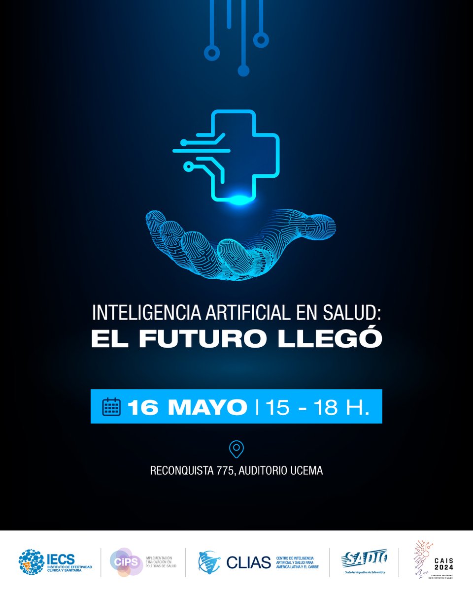 ⏭️ ¿Te interesa conocer más sobre cómo se está incorporando la inteligencia artificial en el sector salud? ¿Querés interactuar con expertos y expertas en estos temas? 

🙌Si la respuesta es SÍ, sumate a nuestro evento.

Más info e inscripción en este link bit.ly/EventoIAySalud