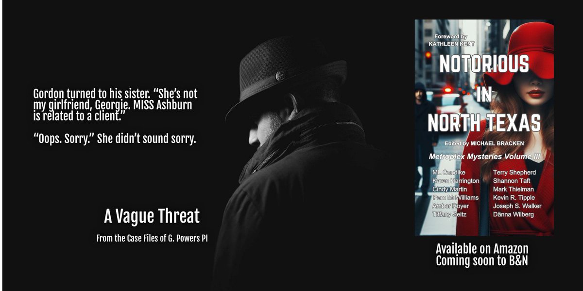 Today's #bookqw is MISS.

From my #shortstory, A Vague Threat, a 1940s #noir. Notorious in North Texas is a new #mystery #anthology by #Texasauthors and @SinCNorthDallas.

amazon.com/Notorious-Nort…