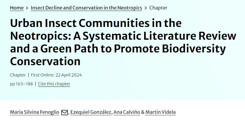 insecto_planta's tweet photo. Dos nuevos capítulos recientemente publicados por integrantes de nuestro equipo en el libro " Insect Decline and Conservation in the Neotropics "🎉🐞 Two new chapters published recently by some of our team members. Please check them in the following link https://t.co/AmJU94v1c5 https://t.co/NUqaPBvHDK