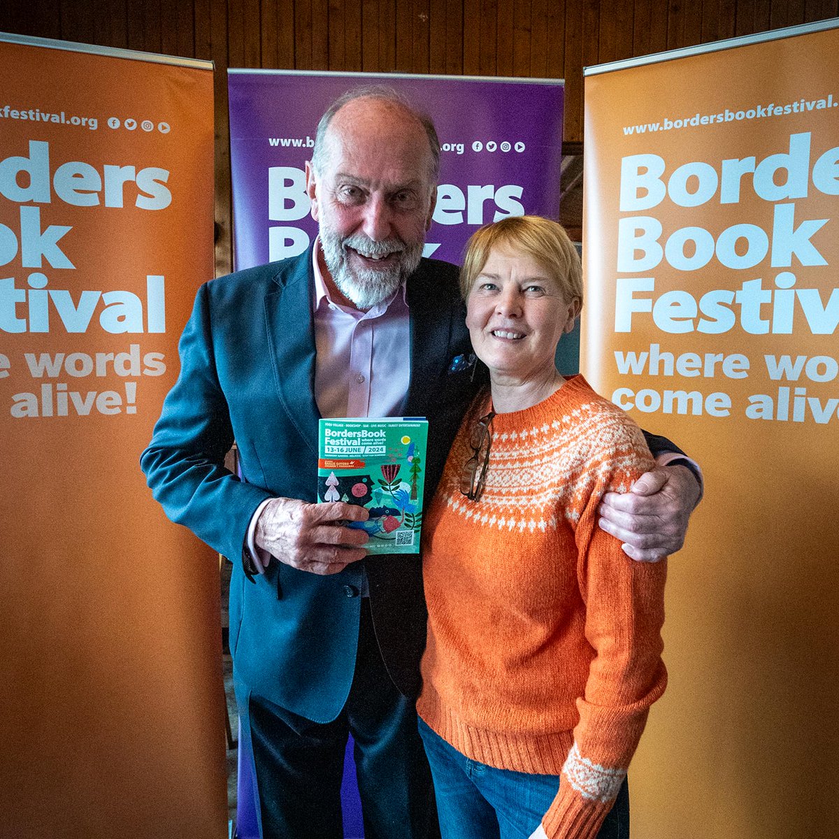 We launched our 2024 programme this morning in the company of ITV Border recording for tonight's Lookaround - then retreated to Marmions, with our many friends & sponsors, to chat about good times to come over jam scones & fine coffee. TICKETS : bordersbookfestival.org