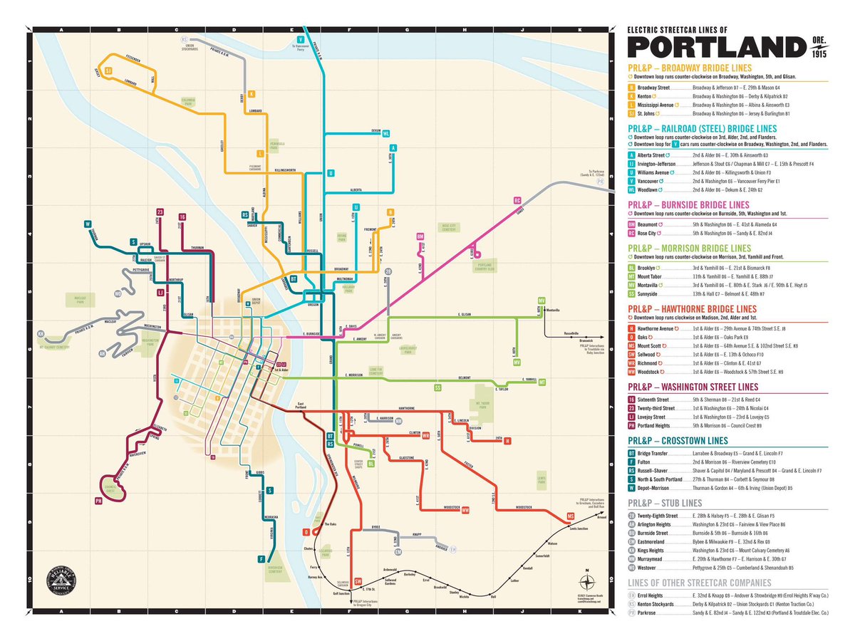 Huge thanks to @transitmap for use of this modern recreation of the 1915 electric railway map for Portland, OR in today’s video. He does such amazing stuff!