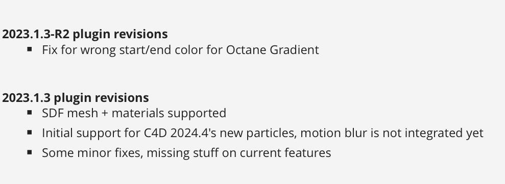 New OctaneRender® for Cinema4D version 2023.1.3-R2 (Latest stable) 24.04.2024 @OTOY forum:
render.otoy.com/forum/viewtopi…