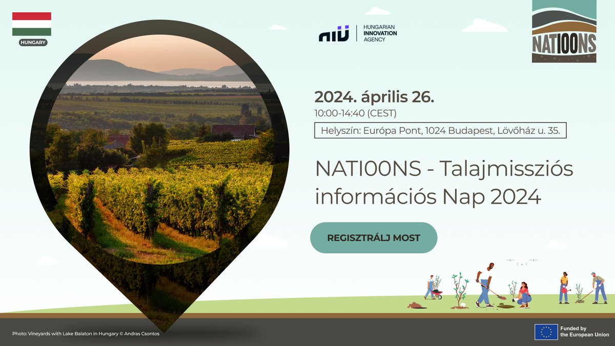 🌱Are you hungarian, interested in soil health? Don't miss the National Event on #SoilMission! 🇭🇺 ⏰ Tomorrow Friday 26 both in Budapest and online! 🌾Learn about funding for #LivingLabs2024🤝 Connect, pitch ideas, and explore soil health innovation! 👉tinyurl.com/ycazwjjb