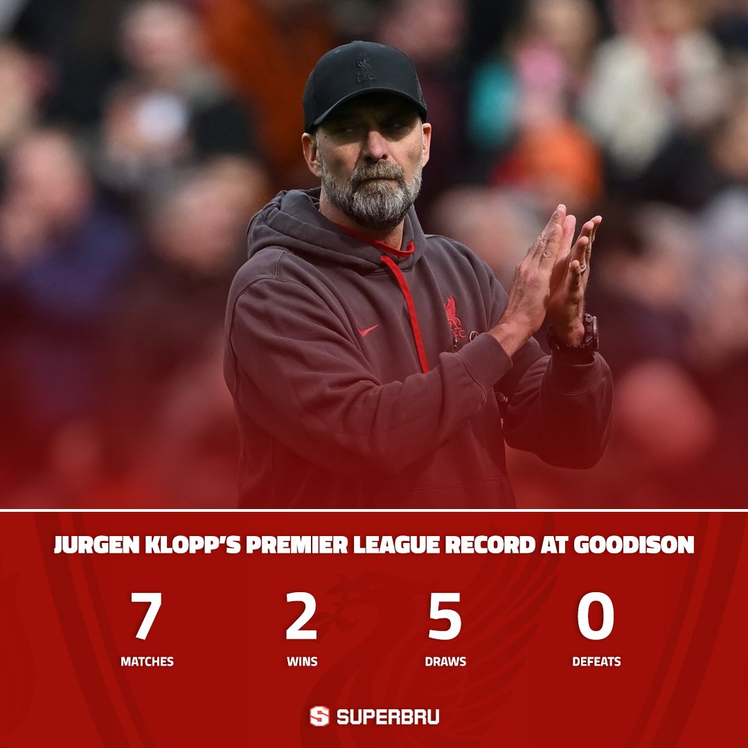 Jurgen Klopp will take charge of his final Merseyside derby as Liverpool manager this evening 🔵🔴 He's yet to lose a match at Goodison Park, so will be looking to cement that unbeaten record, but the Reds are frequently held to a draw. What's your Superbru prediction for…