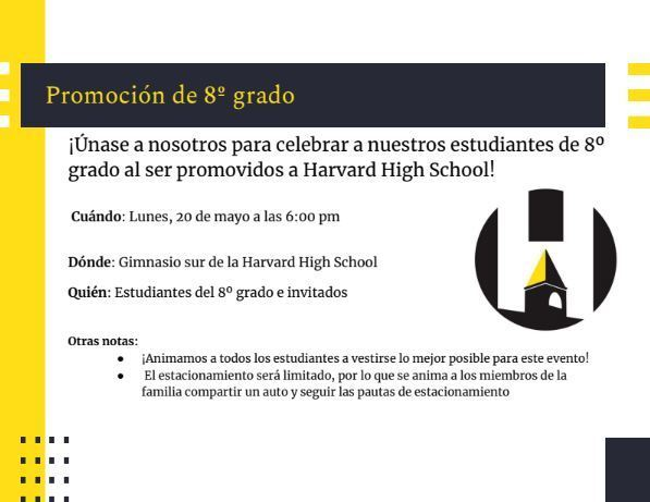 HarvardJrHigh's tweet photo. Celebrating our 8th Grade students as they are promoted to Harvard High School! Please join us for the 8th Grade Promotion Ceremony on Monday, May 20 at 6pm at Harvard High School.
#HarvardPOG #JrHornetsRising #HarvardRising #Preparing4Promotion https://t.co/3eIzxPi3sE