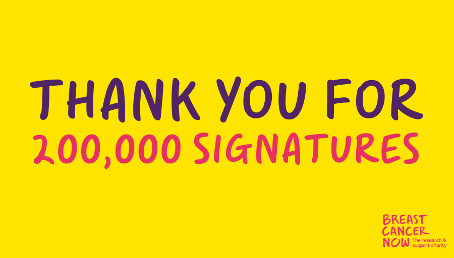 🎉 Great news! We've now reached 200,000 signatures on our #EnhertuEmergency petition, calling on @NICEComms, @NHSEngland, @DaiichiSankyoUK and @ASTRAZENECAUK to find a solution to make this life-extending drug available on the NHS! You can still sign: action.breastcancernow.org/enhertu-emerge…