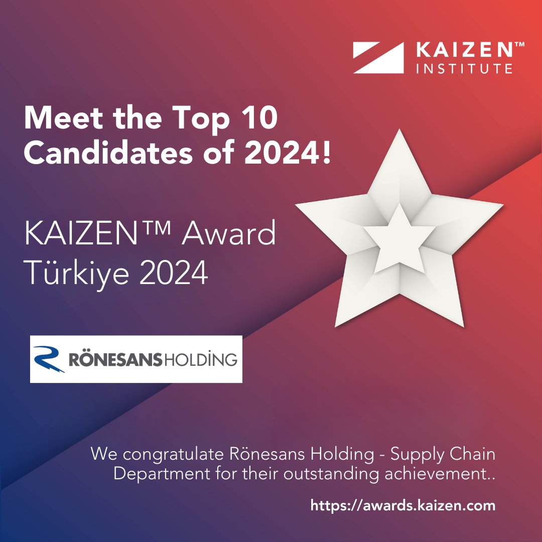 KAIZEN™ Award Türkiye 2024 ilk aşama değerlendirme sürecini tamamladık! İlk 10 aday arasında yer alan  Rönesans Holding - Tedarik Zinciri Departmanını  üstün başarılarından dolayı tebrik ederiz 🥳
linkedin.com/feed/update/ur…
#AWARD #kaizen #Top10