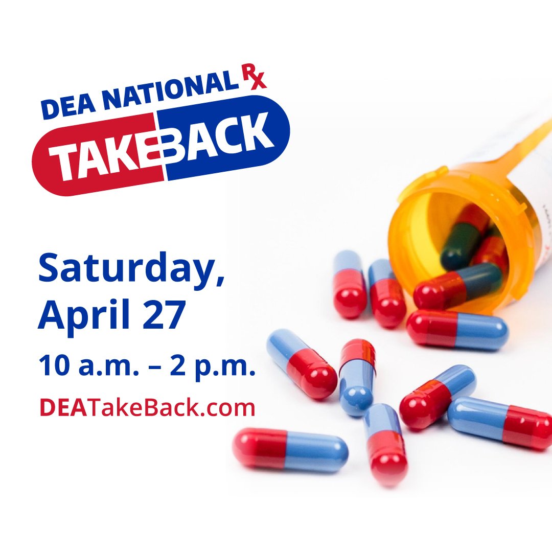 Dispose of unused or expired medications this weekend to prevent them from being misused or lost. April 27 is the DEA’s National Prescription Drug #TakeBackDay & KCPD will have nine sites where you can dispose of these medications. Find a location at DEATakeBack.com