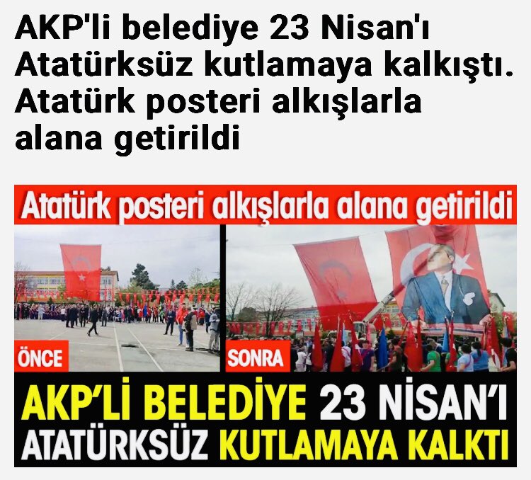⚡️Ordu Belediyesi düşman güçlerinin eline geçti’de bizim’mi haberimiz yok? 23 Nisan Ulusal Egemelik Bayramı kutlamalarında Türkiye’nin Kurucu Lideri ATATÜRK’ün resmi alana neden asılmıyor?… ‼️Siz kimsiniz? ‼️Sizin derdiniz ne? ‼️Kuyruk acınız’mı var? ATATÜRK’ün kurduğu ülkede…