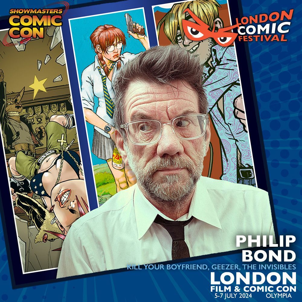 PHILIP BOND will be joining us at #LCF24 #LFCC! Deadline magazine alumni Philip has drawn Kill Your Boyfriend, The Invisibles, Vimanarama and Hellblazer for Vertigo (among others), and is currently working on his new series GEEZER! buff.ly/3O3tzid