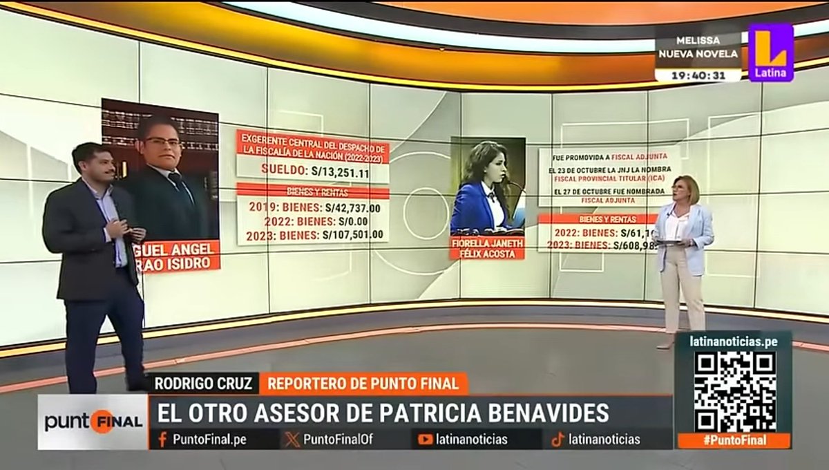 En enero en @PuntoFinalOf denunciamos el sospechoso incremento patrimonial tanto de Miguel Girao (exasesor de Benavides) como de su pareja. Hoy Girao está detenido y el EFICCOP lo señala, entre otras cosas, de comprarse un departamento en San Isidro con presunto dinero ilícito.