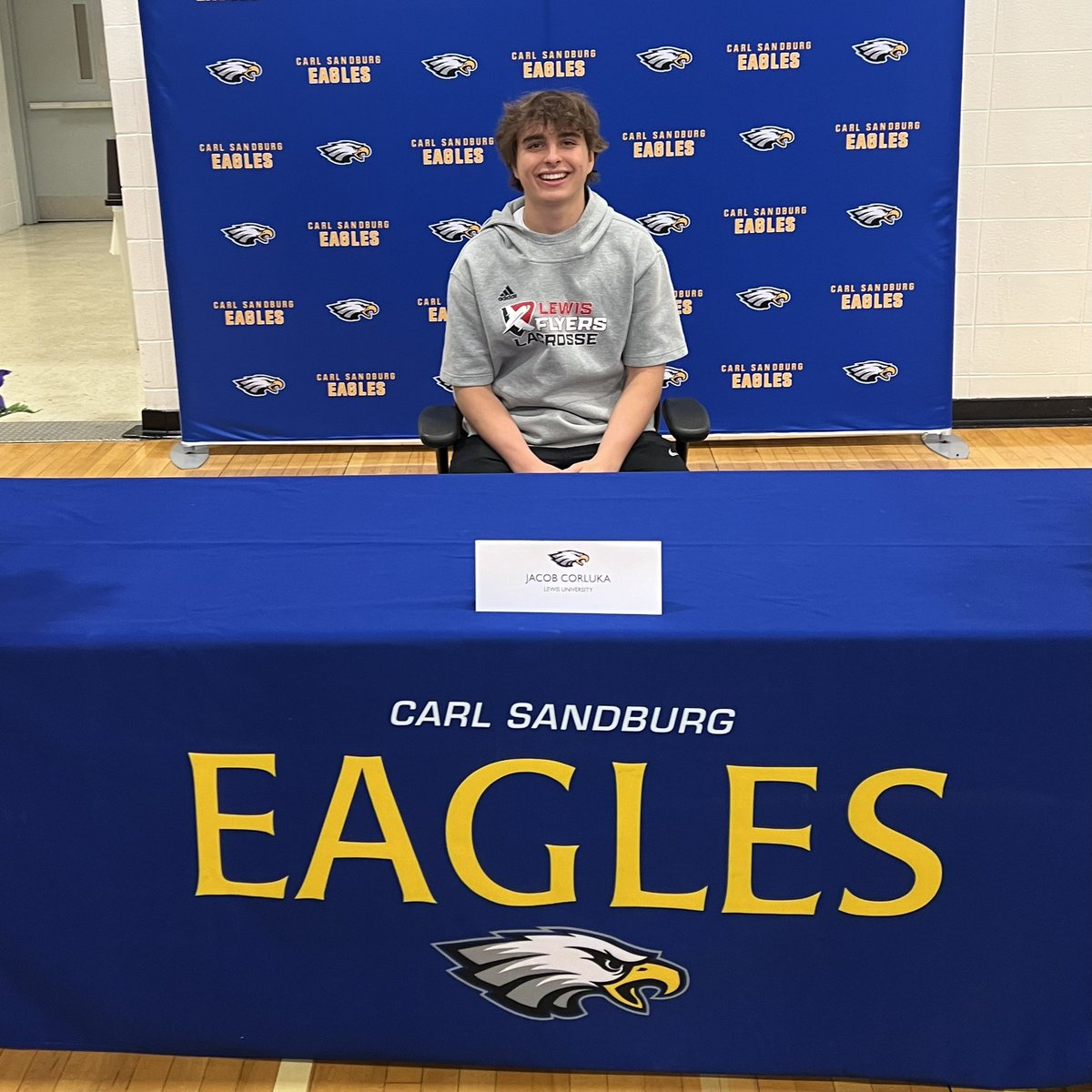 D230UnitedLax's tweet photo. Today we were able to celebrate our Sandburg seniors who have committed to continuing their lacrosse careers in college. Congratulations to Joe Latorre (Elmhurst) and Jake Corluka (Lewis) on your signing day! We  are excited for you to take it to the next level! Congrats! https://t.co/H3uv5ObtoY