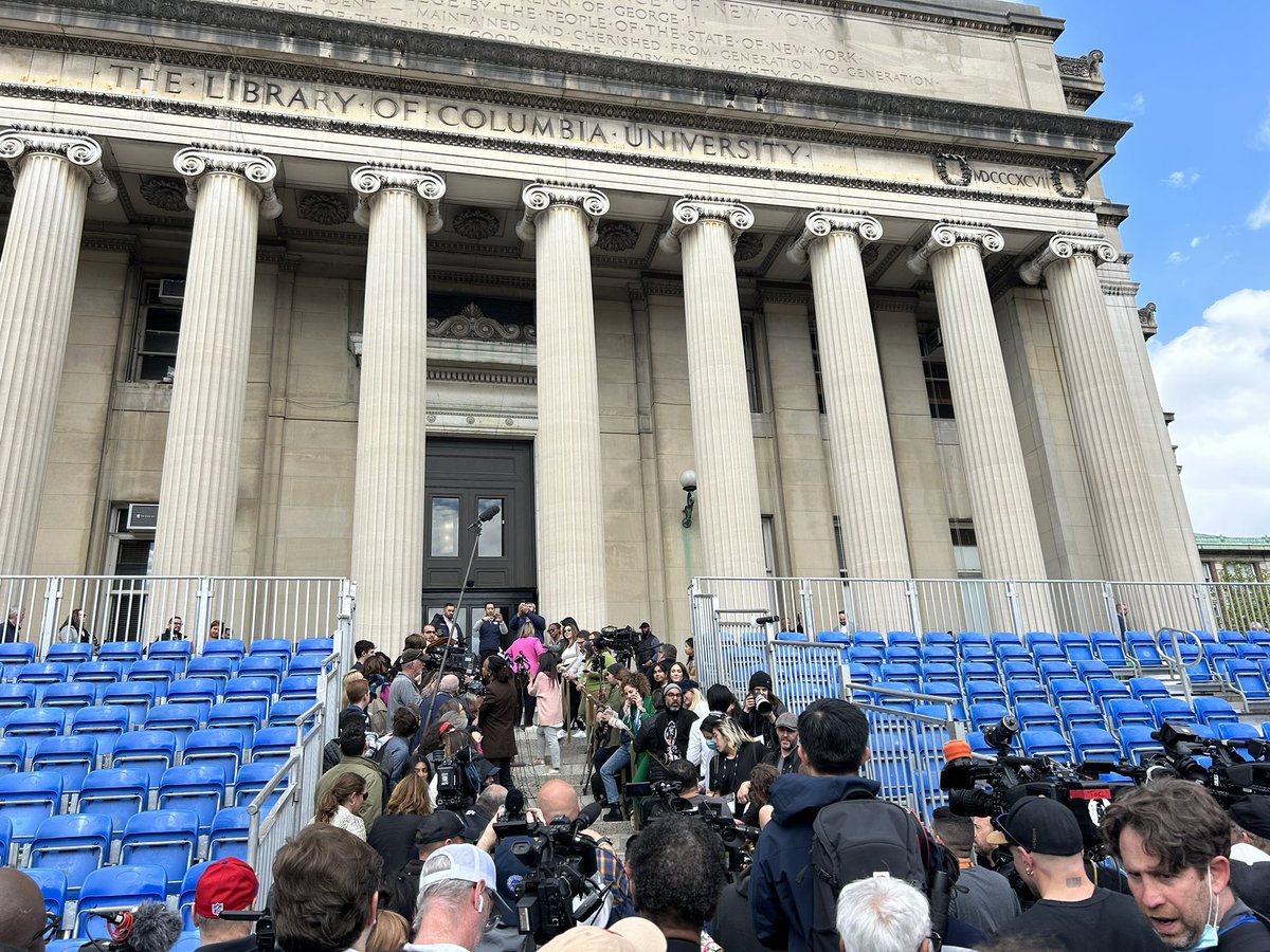 At @Columbia waiting for @SpeakerJohnson’s press conference. Follow along for updates.