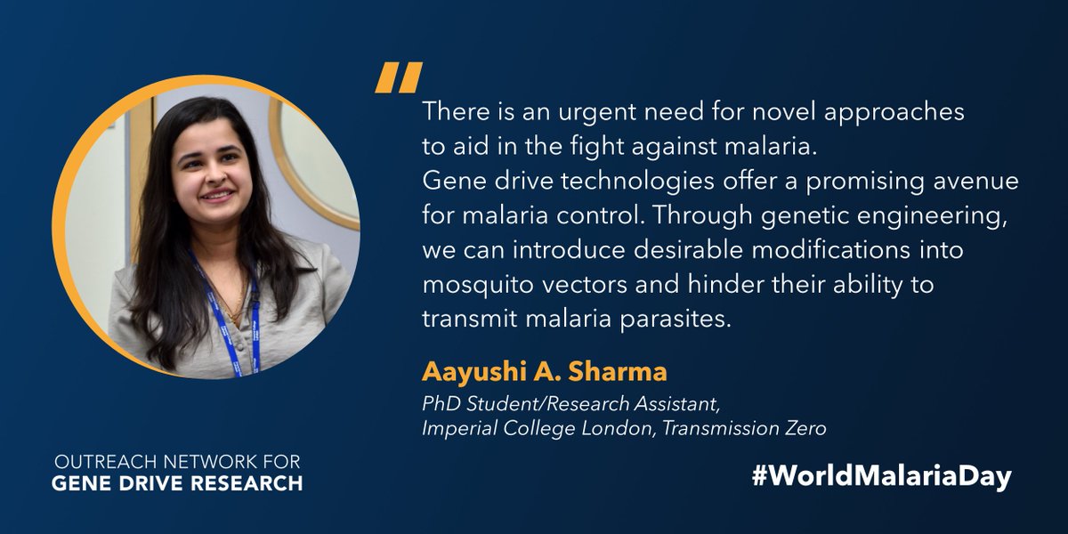 Meet Aayushi A. Sharma! @AayushiS18 is a PhD student & Research Assistant at @imperialcollege @transm0 working on innovative strategies to reduce #malaria transmission. 🔬 #WorldMalariaDay #SheFightsMalaria @endmalaria