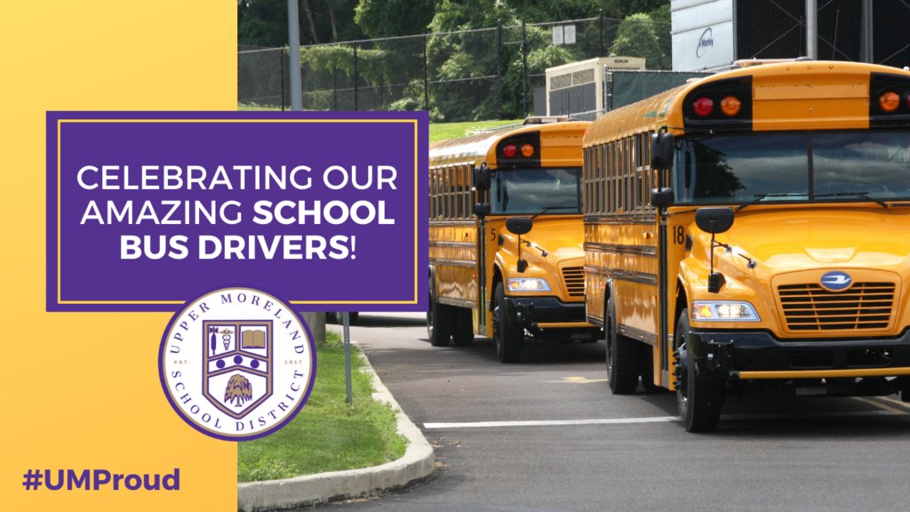 UpperMorelandSD's tweet photo. Today we celebrated our amazing School Bus Drivers! THANK YOU to our bus drivers for your outstanding work in safely transporting our students to and from school, athletic events, & extracurricular activities - we appreciate you! ๐ #UMProud #SchoolBusDriversDay https://t.co/L52rGc3vk1