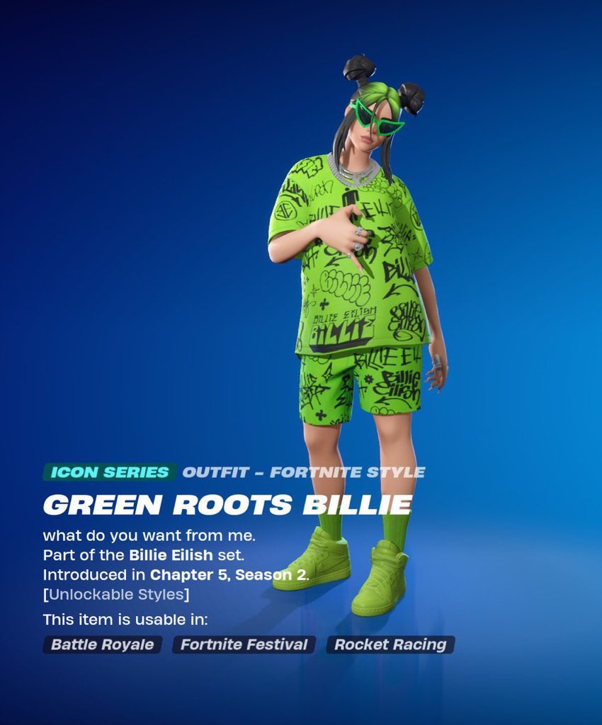 Like this tweet and reply with your epic usernames if you still need the Fortnite BILLIE EILISH Skin. I’ll be sending V-Bucks codes out through DM’s!