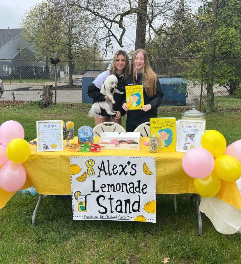 Let's give a shoutout to Anna and Emma from Holy Cross Preparatory Academy for taking a stand for kids with cancer! Their goal is to fundraise as much as they can by hosting lemonade stands at multiple home games this spring season. 🥎🥍🍋