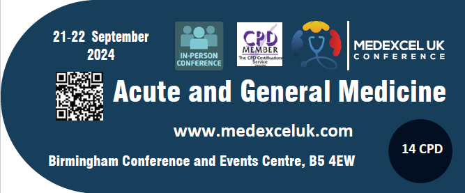 📢 Delighted to announce the 5th Acute and General Medicine 2 days course at Birmingham 14 CPD
🗓️21-22 September 2024 
🗺️ Birmingham  Conference and Events Centre, B5 4EW
🕸️ To book and for more details visit   
        medexceluk.com